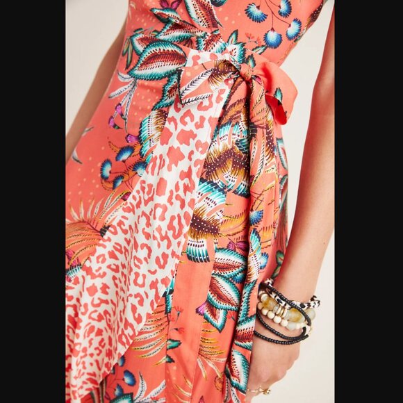 NWT Farm Rio for Anthropologie Musette Maxi Wrap Dress - Picture 2 of 8